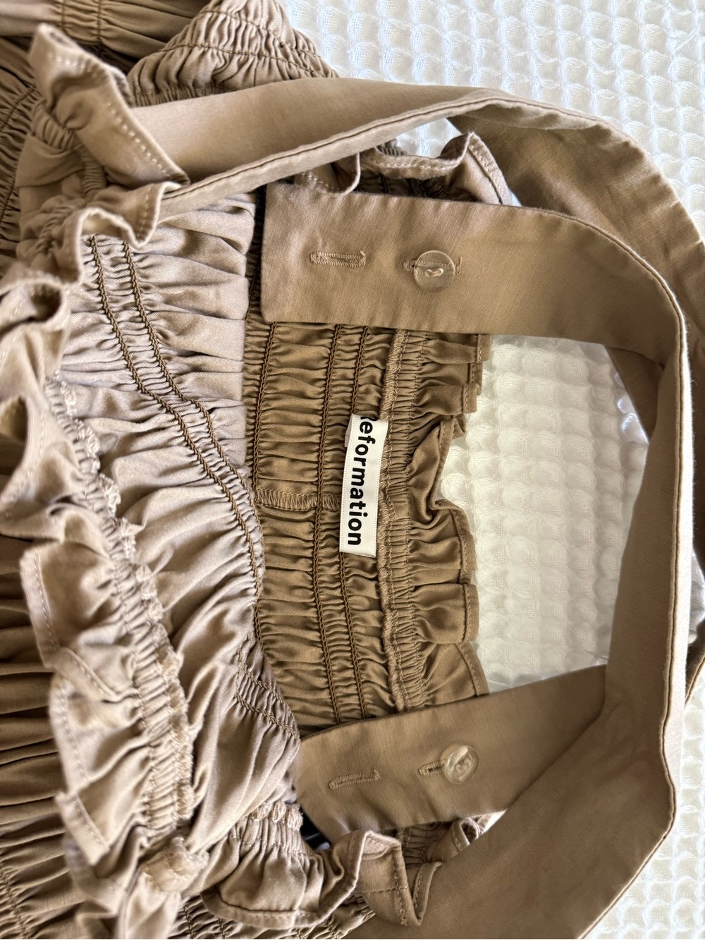Reformation Solstice Dress, Tan - Picture 4 of 4